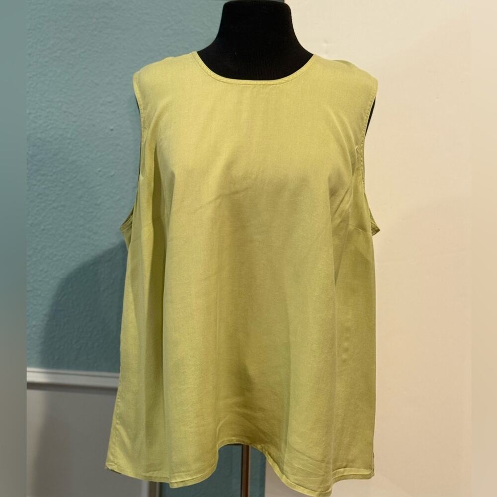Valerie Stevens II 100% Silk Shell Tank Top Pale Green Plus Size 24W Career